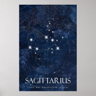 Sagittarius Poster mit Namen, Sternenzeichen zodia
