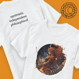 Sagittarius Rust Orange und Gold Watercolor Zodiac T-Shirt