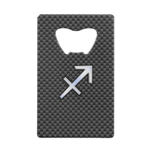Sagittarius signe Zodiac Noir en fibre de carbone