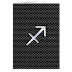 Sagittarius signe Zodiac Noir en fibre de carbone