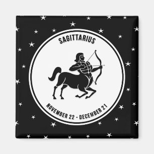 Sagittarius signe zodiaque, aimant noir et blanc