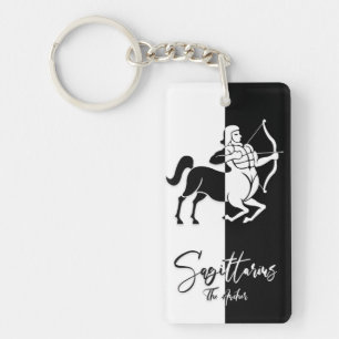 Sagittarius SIGNE Zodiaque, Porte - clé noir et b