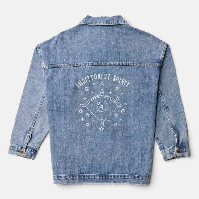 Sagittarius Spirit - Celestial Zodiac Sign Jeansjacke (Rückseite)
