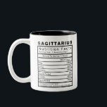 Sagittarius Star Sign Nutrition Statistiken Zweifarbige Tasse<br><div class="desc">Dies ist das ideale Geschenk,  das Sie jeden Tag im Büro oder bei der Zuhause benutzen können. Print wird auf beiden Seiten angezeigt. Details und Prozentwerte können nach Ihren persönlichen Vorlieben geändert werden.</div>