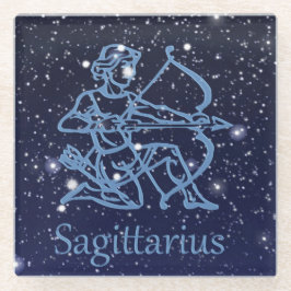 Sagittarius Sternbild & Sternzeichen mit Sternen Glasuntersetzer