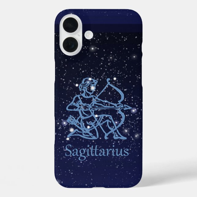 Sagittarius Sternbild & Sternzeichen mit Sternen iPhone 16 Plus Hülle (Rückseite)