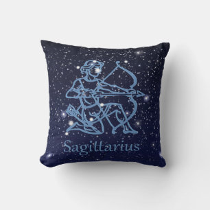 Sagittarius Sternbild & Sternzeichen mit Sternen Kissen