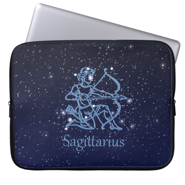 Sagittarius Sternbild & Sternzeichen mit Sternen Laptopschutzhülle (Vorderseite)