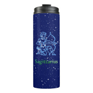 Sagittarius Sternbild & Sternzeichen mit Sternen Thermosbecher