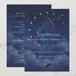 Sagittarius-Sternzeichen-Geburtstagseinladung Einladung