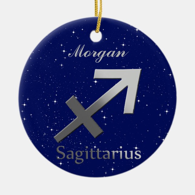 Sagittarius Sun Zeichen mit Name Keramik Ornament (Vorne)