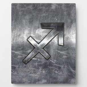Sagittarius Symbol Grunge Distressed Steel Style Fotoplatte
