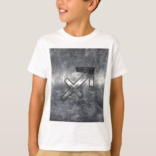 Sagittarius Symbol Grunge Distressed Steel Style T-Shirt