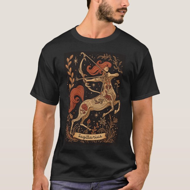 Sagittarius - T - Shirt Celestial Zodiac Art (Vorderseite)