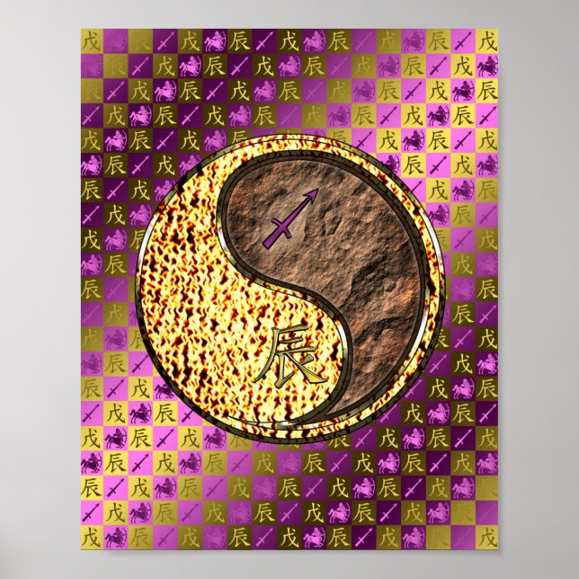 Sagittarius und Erddrache Poster (Vorne)