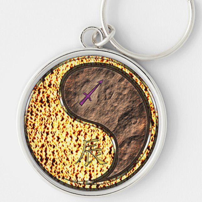 Sagittarius und Erddrache Schlüsselanhänger (Vorne)