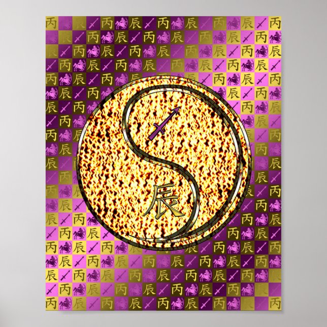 Sagittarius und Feuerdrache Poster (Vorne)