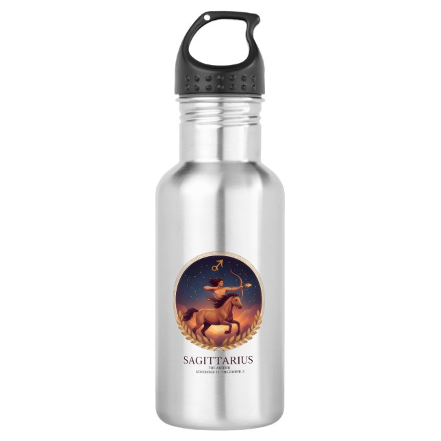 Sagittarius Water Bottle Edelstahlflasche (Vorderseite)