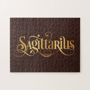 Sagittarius Wirbles Script Gold auf Leder
