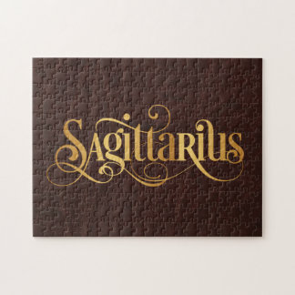 Sagittarius Wirbles Script Gold auf Leder