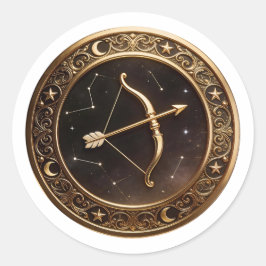 Sagittarius Zodiac Archer Runder Aufkleber