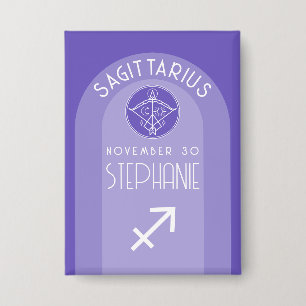Sagittarius Zodiac Astrologie Signatur Foto Geburt Button