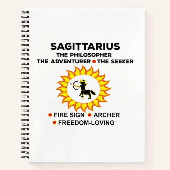 Sagittarius Zodiac Astrologische Zeichen Notizbuch (Vorderseite)
