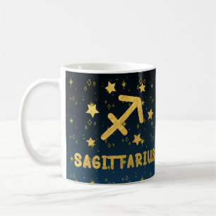 Sagittarius Zodiac Blue and Gold Astrologie Tasse