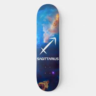 Sagittarius Zodiac Blue Skateboard