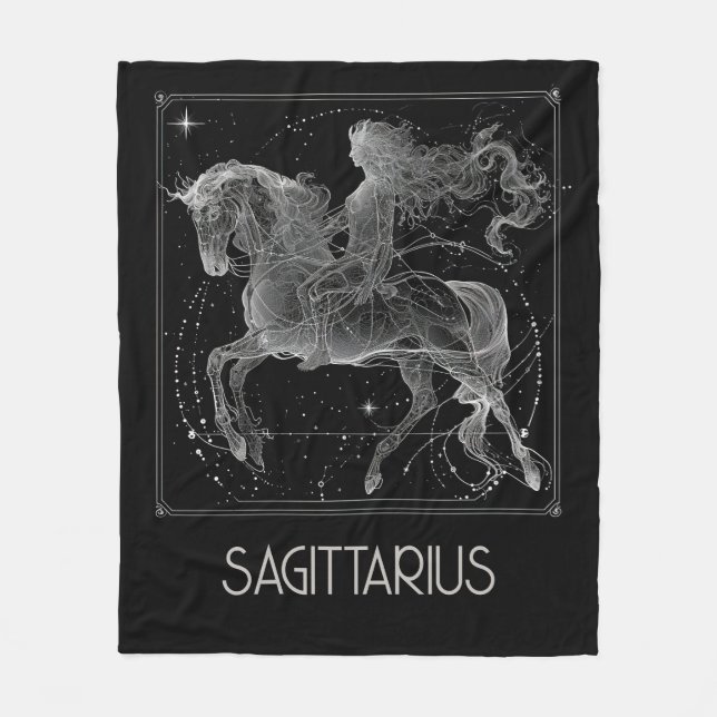 Sagittarius Zodiac Constellation Fleece Blanket (Vorderseite)