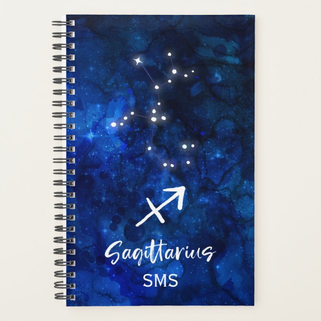 Sagittarius Zodiac Constellation Galaxy Monogram Planer (Vorderseite)