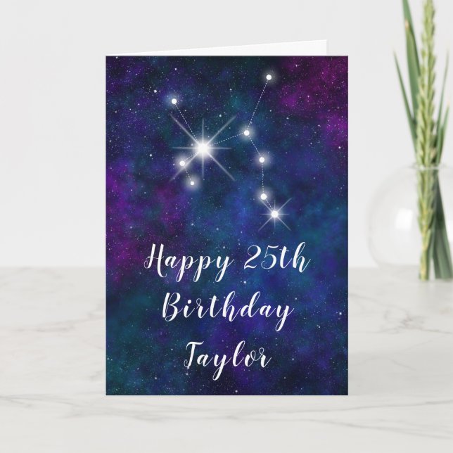 Sagittarius Zodiac Constellation Happy Birthday Karte (Vorderseite)