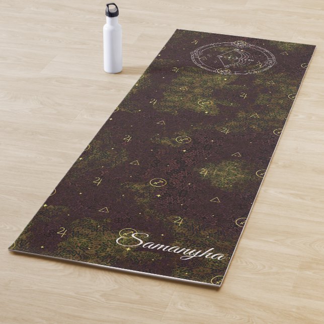 Sagittarius Zodiac Custom Lila Gold Blume Yogamatte (Beispiel)