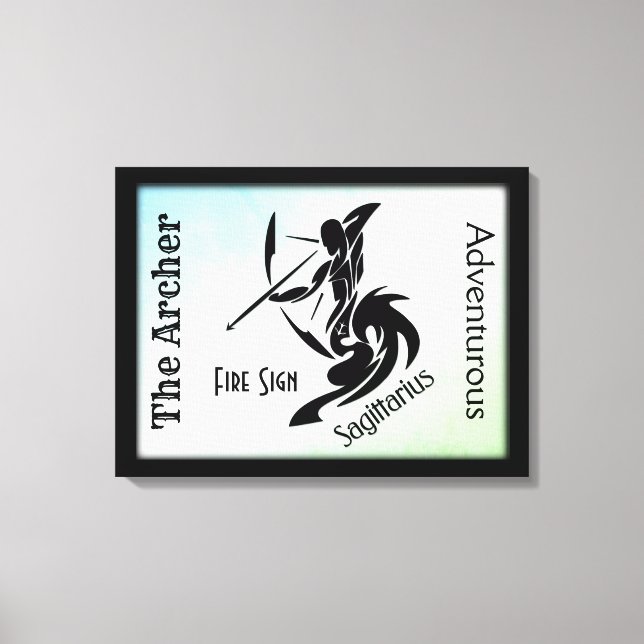 Sagittarius Zodiac Gerahmt Green Leinwanddruck (Vorderseite)