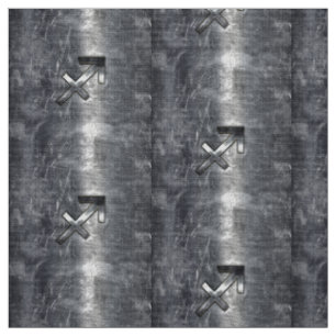 Sagittarius Zodiac Grunge gestörter Stahlstil Stoff