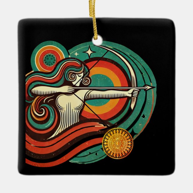 Sagittarius Zodiac Holiday Ornament Personalisiert (Vorderseite)