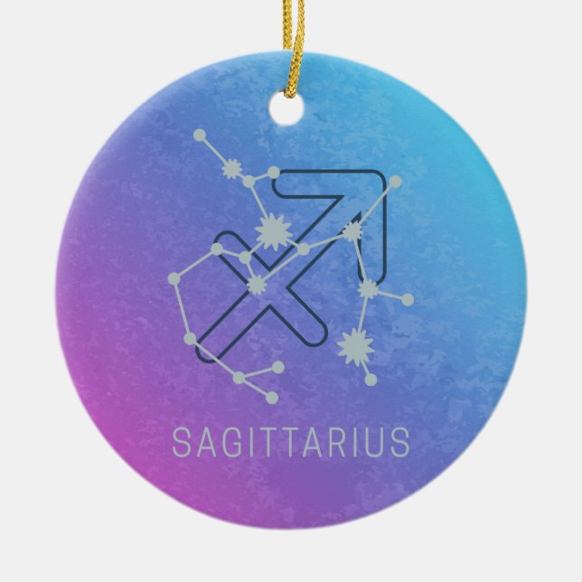 Sagittarius Zodiac Horoscope Star Constellation Keramik Ornament (Vorne)