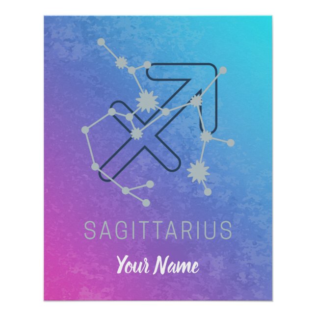 Sagittarius Zodiac Horoscope Star Constellation Poster (Vorderseite)