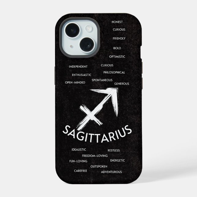 Sagittarius Zodiac Horoskop Typ iPhone 15 Hülle (Rückseite)