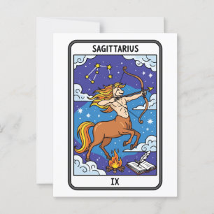 Sagittarius Zodiac Illustration Tarot Style Postkarte