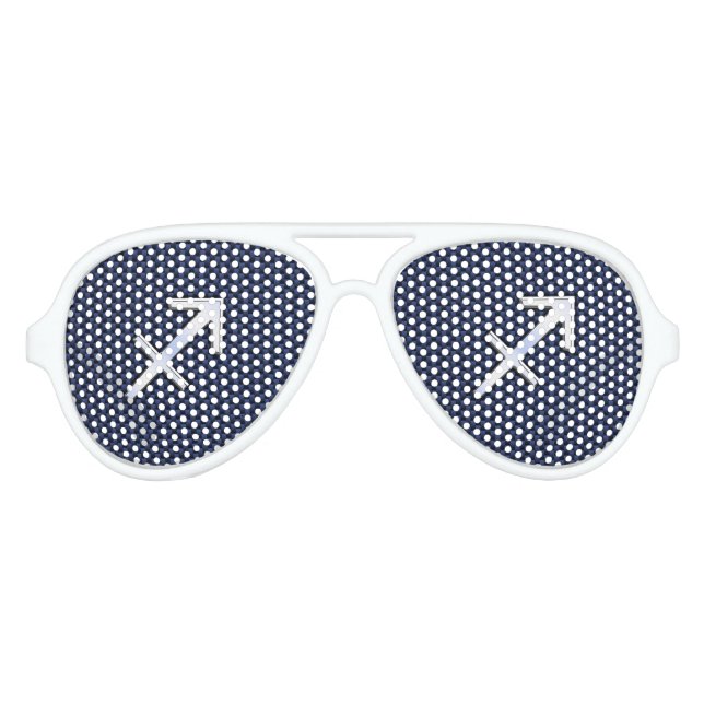 Sagittarius Zodiac Sign auf blauem Carbon Fibre De Sonnenbrille (Vorderseite)