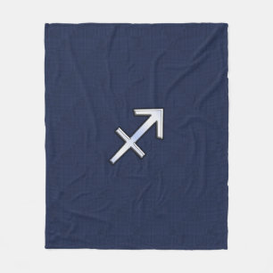 Sagittarius Zodiac Sign auf Blue Carbon Fibre Prin Fleecedecke