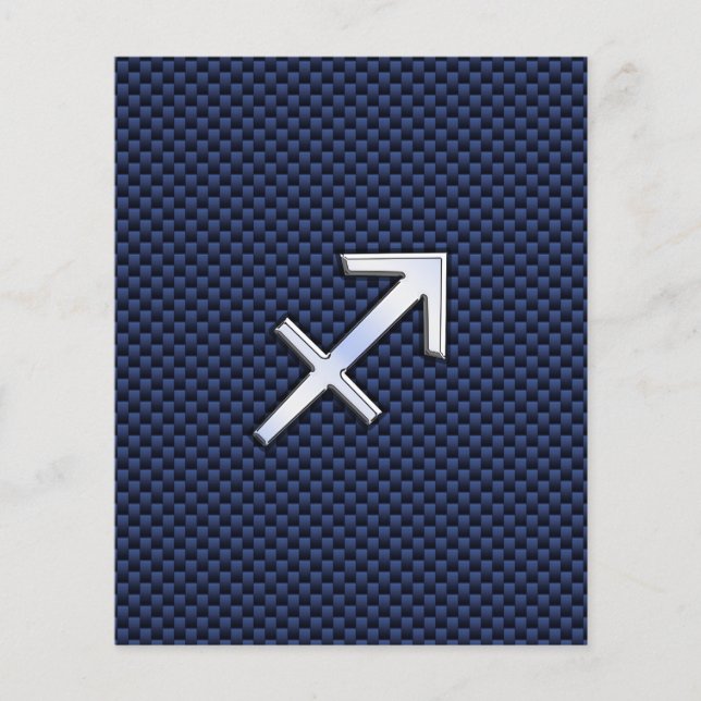 Sagittarius Zodiac Sign auf Blue Carbon Fibre Prin Flyer (Vorne)