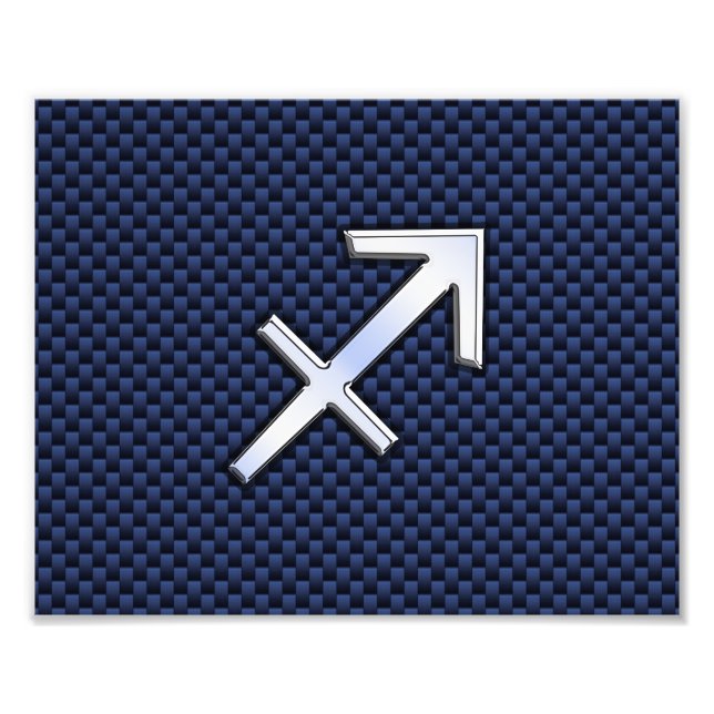 Sagittarius Zodiac Sign auf Blue Carbon Fibre Prin Fotodruck (Vorne)