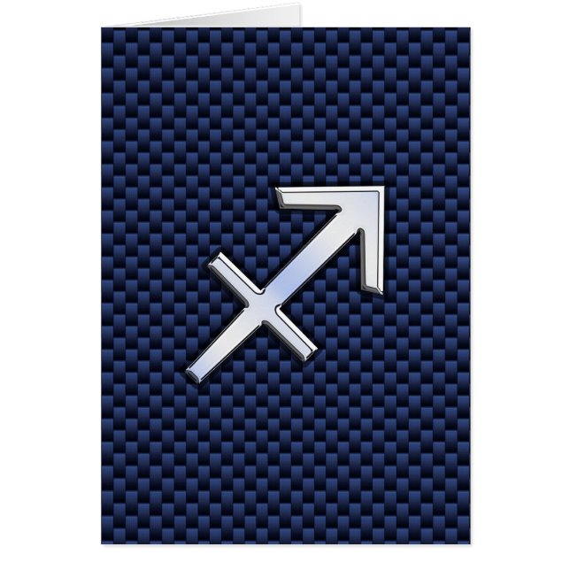 Sagittarius Zodiac Sign auf Blue Carbon Fibre Styl (Vorne)
