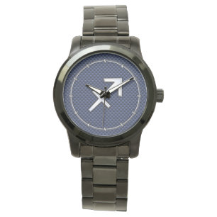 Sagittarius Zodiac Sign auf Blue Carbon Fibre Styl Armbanduhr