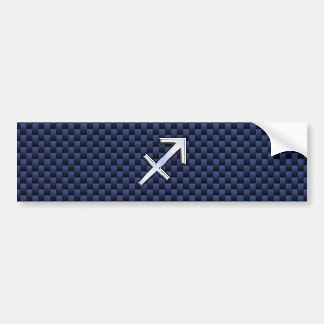 Sagittarius Zodiac Sign auf Blue Carbon Fibre Styl Autoaufkleber (Vorne)