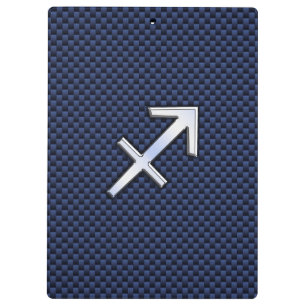 Sagittarius Zodiac Sign auf Blue Carbon Fibre Styl Klemmbrett