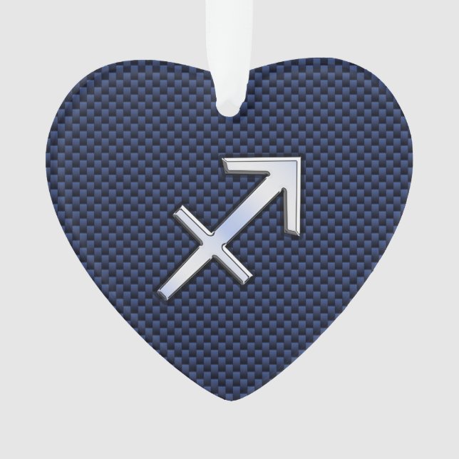 Sagittarius Zodiac Sign auf Blue Carbon Fibre Styl Ornament (Vorderseite)