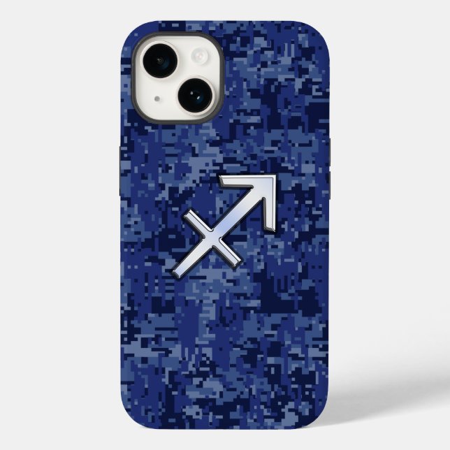 Sagittarius Zodiac Sign auf Camouflage der Marine Case-Mate iPhone 14 Hülle (Rückseite)